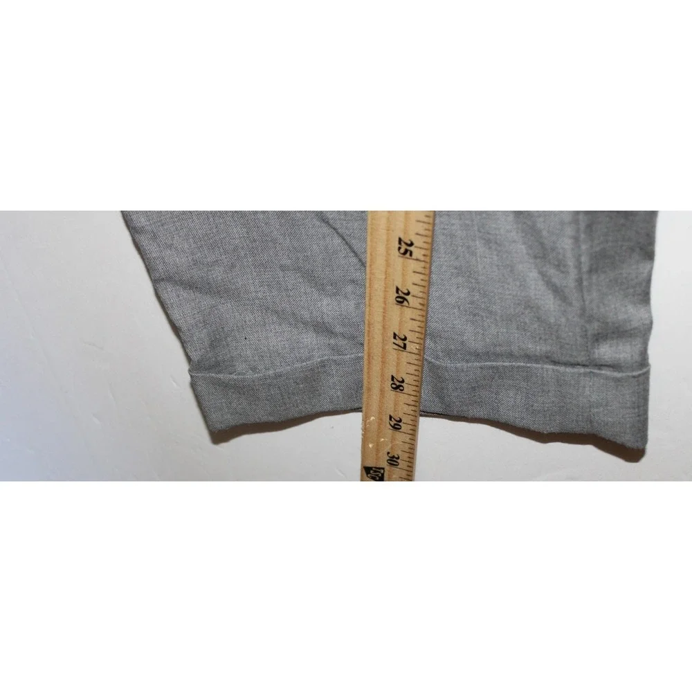 Zanella Quattro Lame Gray 100% Wool Flat Front Trousers Dress Pants 42